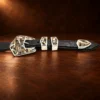 Sterling Silver Mammoth tooth Inlay 4pc. Ranger Belt Buckle Set — detail view 3