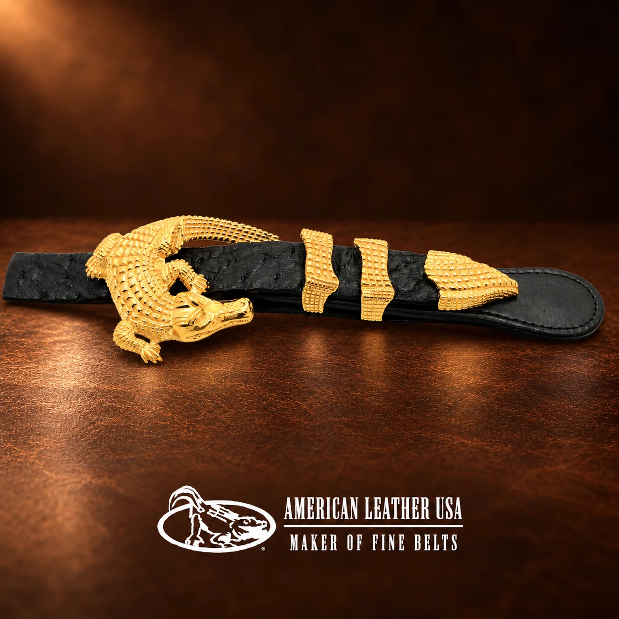 Gold Alligator 4pc. Ranger Belt Buckle Set