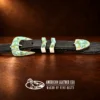 Sterling Silver Sonoran Gold Turquoise Inlay 4pc. Ranger Belt Buckle Set