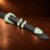 Sterling Silver Sonoran Gold Turquoise Inlay 4pc. Ranger Belt Buckle Set — detail view 2