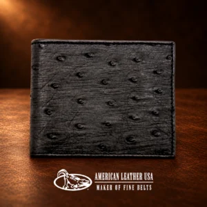 Authentic Ostrich Skin Bi-Fold Wallet