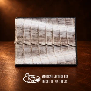 Grey Hornback Crocodile Tri-Fold Wallet