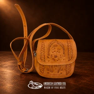Handtooled Leather Handbag - Brown