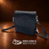 Handtooled Leather Handbag - Black