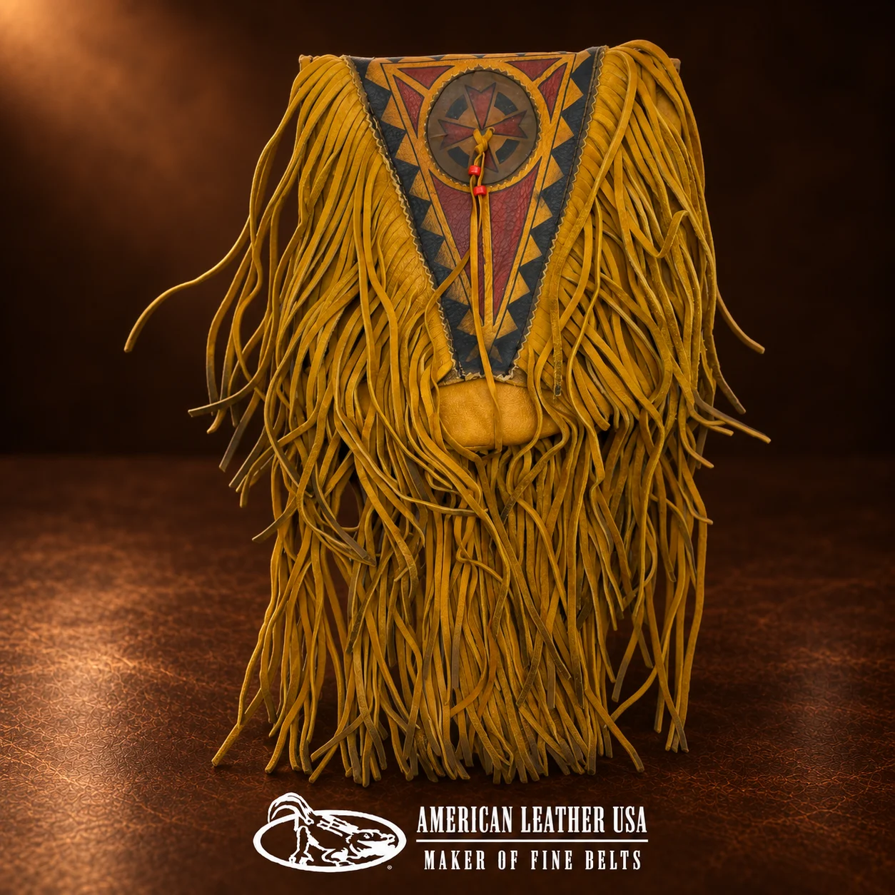 Painted Fringe Leather Bag