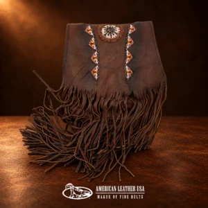 Beaded Fringe Leather Bag