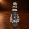 VOGT Chet Vogt Sterling Silver 4pc. Ranger Design Belt Buckle Set w/ Rubies — detail view 3