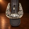 VOGT Chet Vogt Sterling Silver 4pc. Ranger Design Belt Buckle Set w/ Rubies — detail view 4