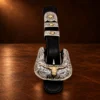 Sterling Silver & 14K Yellow Gold Longhorn Engraved 4pc. Ranger Design Belt Buckle Set — detail view 3