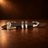 TOSF Zuni Sterling Silver Multi Stone Inlay 4pc. Ranger Design Belt Buckle Set — detail view 5