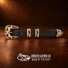 GL Miller Sterling Silver, Onyx, & Jasper 4pc. Ranger Design Belt Buckle Set