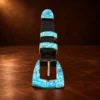 GL Miller Castle Dome Turquoise Ranger Design 4pc. Belt Buckle Set — detail view 2