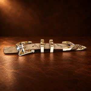 TOSF Zuni Sterling Silver, Onyx, & Jasper 4pc. Ranger Design Belt Buckle Set — detail view 3