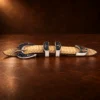 TOSF Zuni Sterling Silver & Multi Stone 4pc. Ranger Design Belt Buckle Set — detail view 2