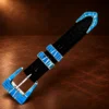 TOSF  Sterling Silver & Inlay Sleeping Beauty Turquoise 4pc. Ranger Design Belt Buckle Set — detail view 3