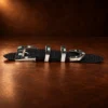 TOSF Sterling Silver, Opal Inlay, & Onyx 4pc. Ranger Design Belt Buckle Set — detail view 3