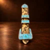 Sterling Silver, Turquoise, & Opal 4pc. Ranger Design Belt Buckle Set — detail view 2
