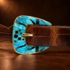 GL 14K Yellow Gold & Multi Stone Ranger Design 4pc. Belt Buckle Set — detail view 3