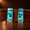 GL 14K Yellow Gold & Multi Stone Ranger Design 4pc. Belt Buckle Set — detail view 4
