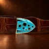 GL 14K Yellow Gold & Multi Stone Ranger Design 4pc. Belt Buckle Set — detail view 5