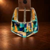 GL Sterling Silver & Multi Stone Ranger Design 4pc. Belt Buckle Set — detail view 2