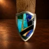 GL Sterling Silver & Multi Stone Ranger Design 4pc. Belt Buckle Set — detail view 4