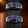 Tèmè Sterling Silver & Opal Ranger Design 4pc. Belt Buckle Set — detail view 3