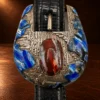GL Sterling Silver & Agate Ranger Design 4pc. Belt Buckle Set — detail view 2