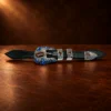 GL Sterling Silver & Agate Ranger Design 4pc. Belt Buckle Set — detail view 5