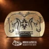 Rosco Scott Sterling Silver Overlay Double Horse Belt Buckle