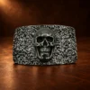 Sterling Silver Skull Belt Buckle — detail view 2