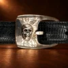 Alexander Kalifano Sterling Silver Skull 4pc. Ranger Buckle Set — detail view 2