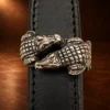 Alexander Kalifano Sterling Silver Kissing Alligators 3pc. Ranger Buckle Set — detail view 3