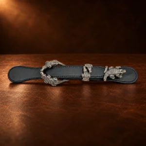 Alexander Kalifano Sterling Silver Kissing Alligators 3pc. Ranger Buckle Set — detail view 5
