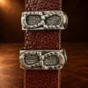 Sterling Silver Double Horsehead & Horshoe 4pc. Ranger Belt Buckle Set — detail view 3