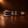 Sterling Silver Double Horsehead & Horshoe 4pc. Ranger Belt Buckle Set — detail view 5