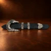 Sterling Silver Horsehead 4pc. Ranger Belt Buckle Set — detail view 5