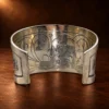VOGT 'Johnny Bones' Sterling Silver & 10K Gold Engraved Wide Cuff Bracelet — detail view 4
