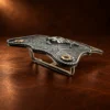 VOGT Centennial Bronc Sterling Silver & 10K Gold Engraved Belt Buckle w/ Rubies — detail view 2