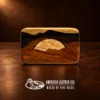 Jerry L. Evans Inlaid Wood & Brass Belt Buckle