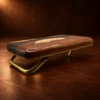 Jerry L. Evans Inlaid Wood & Brass Belt Buckle — detail view 2