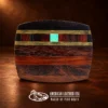 Inlaid Wood, Turquoise, & Brass Belt Buckle