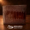 Authentic Ostrich Leg Skin Bi-Fold Wallet