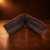 Authentic Ostrich Leg Skin Bi-Fold Wallet — detail view 3