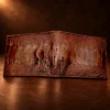 Authentic Ostrich Leg Skin Bi-Fold Wallet — detail view 4