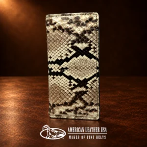 Authentic Snakeskin Bi-Fold Checkbook Wallet