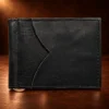 Leather Card Holder with Money Clip — detail view 2