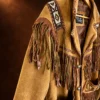 Men's Beaded & Fringe Suede Leather Jacket — detail view 4