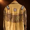 Men's Beaded & Fringe Suede Leather Jacket — detail view 6