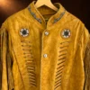Men's Beaded & Fringe Leather Jacket — detail view 5
